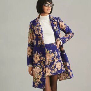 Maeve Brocade Mini Skirt and Coat Set